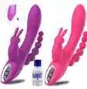 Vibrador 3 En 1 Estimulación Múltiple Ano Clitoris Y Punto G Recargable De Lujo + Lubricante Grátis