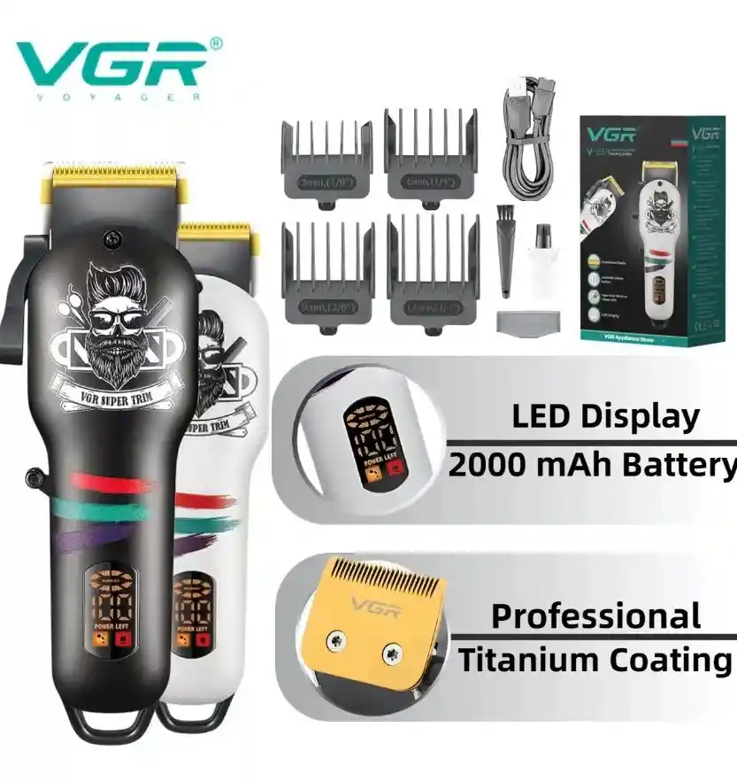  Maquina Patillera Profesional  VGR  V699 Inalambrica Led 