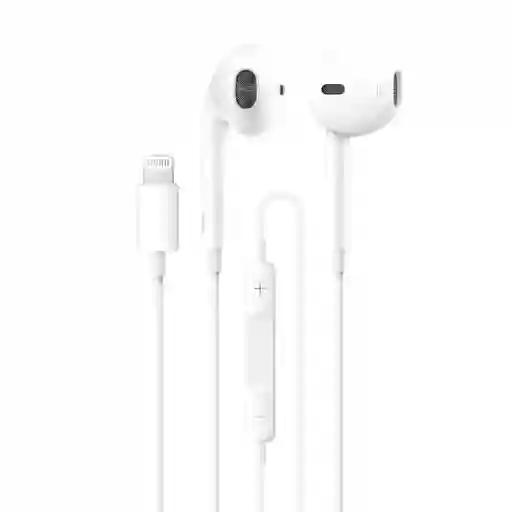 Audifono Stereo Lightning/ Iphone/ Sg-173/ Blanco/ Control Volumen