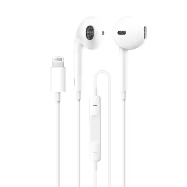 Audifono Stereo Lightning/ Iphone/ Sg-173/ Blanco/ Control Volumen