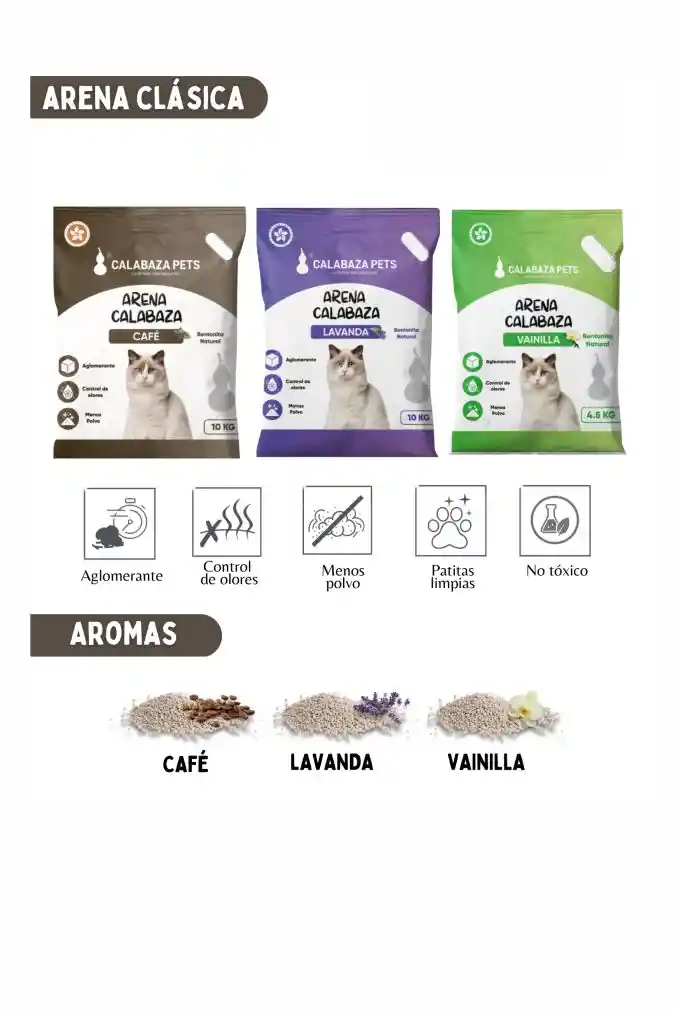 Arena Para Gatos Lavanda Calabaza 4.5kg Arena Gatos