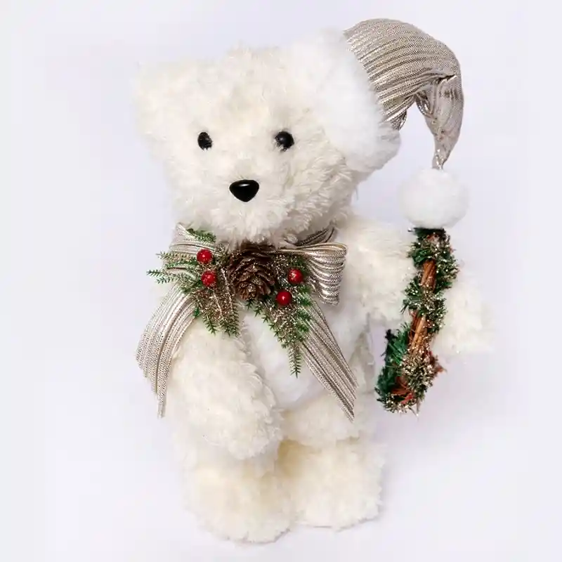 Muñeco De Navidad Oso Polar De Pie 28cm