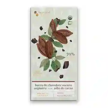 Barra Chocolate 70% Orgánico Nibs - Ancestral 80g