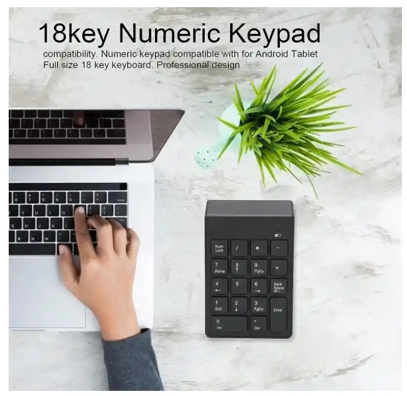 Teclado Numerico Inalambrico 2.4ghz Usb Para Portatil 14pul