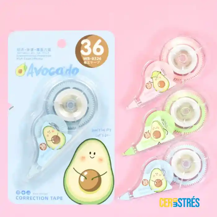 Corrector En Cinta Aguacate Kawaii
