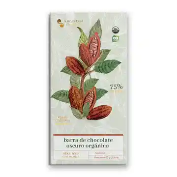 Barra Chocolate 75% Orgánico - Ancestral 80g
