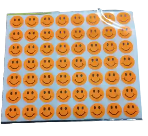 Sticker De Carita Feliz Naranja Fluorecente X14