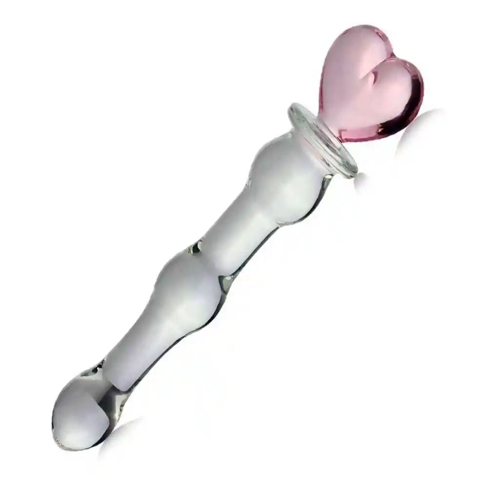 Dildo Cristal Corazon Talla S Consolador Juguete Sexual 17cm