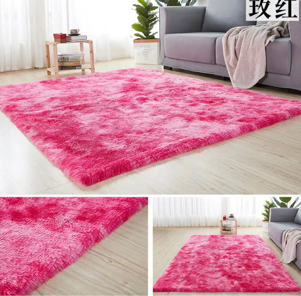 Tapete Alfombra Fucsia Satinada Manchas Grande 200 X 150 Cm