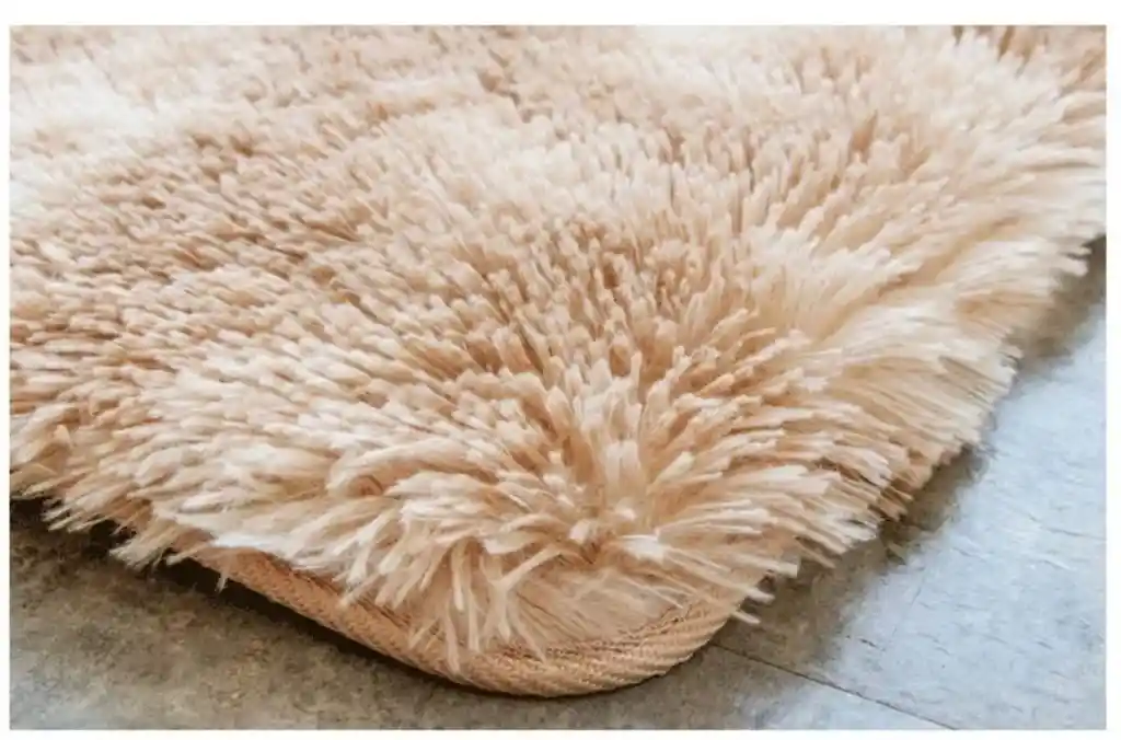 Tapete Alfombra Peluda Satinada Beis Grande 200 X 150 Cm