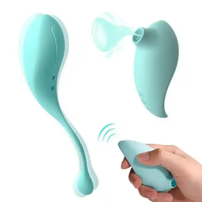 Succionador De Clitoris Y Huevo Vibrador De Lujo 2 En 1