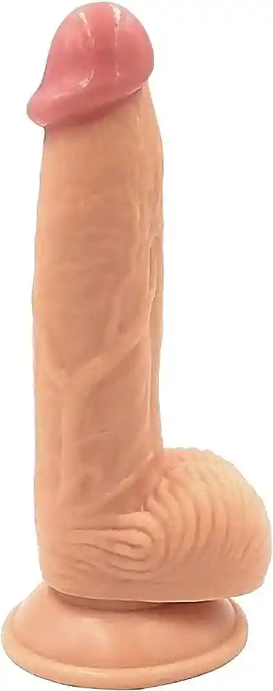 Dildo Realista Ajax - Base Ventosa Con Testículos - 21 Cm