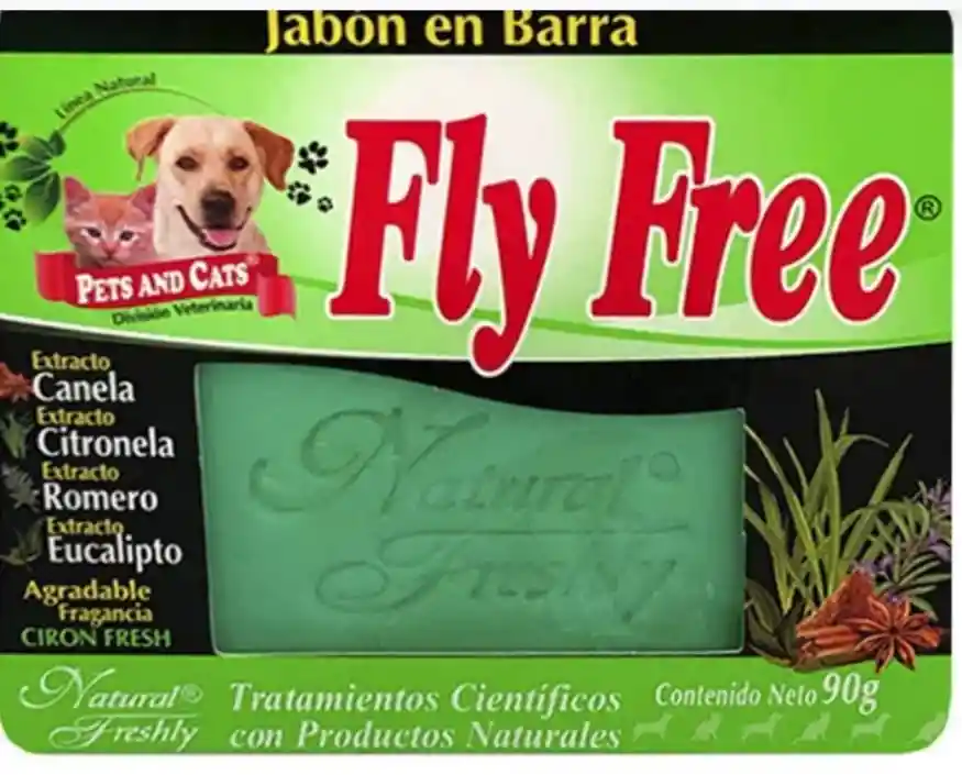 Jabon Fly Free Medicado Para Mascotas X 90gm