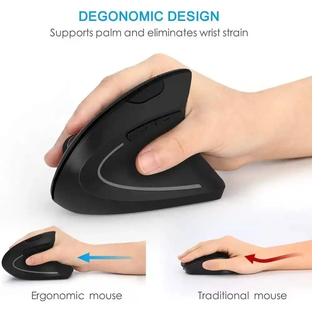 Mouse Ergonomico Inalambrico De Pilas