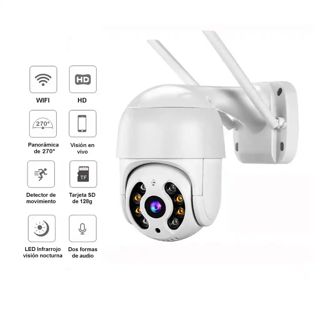 Cámara Exterior Robótica Ptz Ip Wifi 2mp 1080p / Camara Seguridad