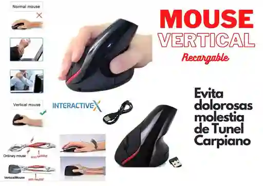 Promo!!!! Mouse Vertical Inalambrico / Mouse Ergonomico Recargable/ Mouse Diseñador
