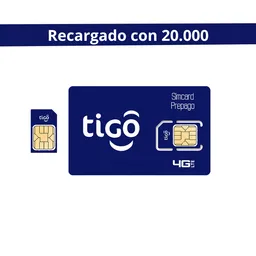 Sim Card Chip Tigo Recargado Con 20.000 Pesos