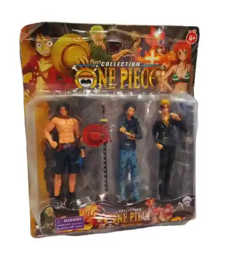 Muñecos Figura One Piece Ace Trafalga Sanji X3 Blister 16cm