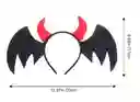 Diadema Cuerno De Halloween Led Murcielago Disfraz Niño 17cm