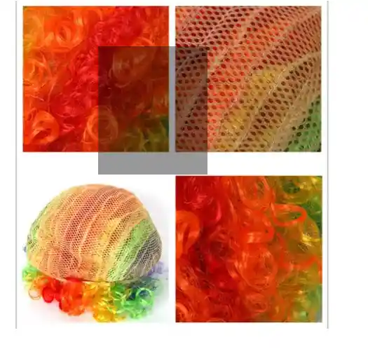 Peluca Afro Payaso Colores + Nariz Disfraz Hallowen Fiesta