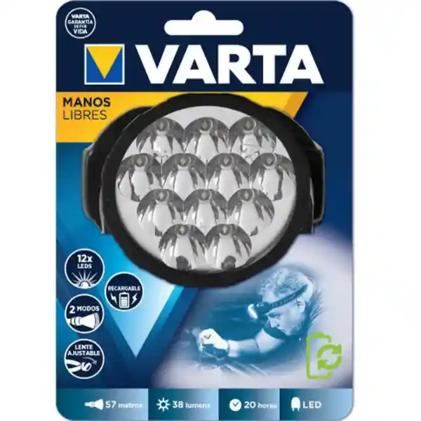 Linterna Recargable Tipo Minera 12 Led Varta