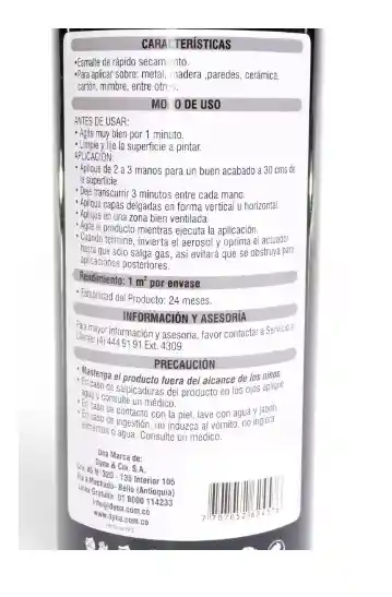 Pintura En Aerosol Negro Mate X 400 Ml Pinte