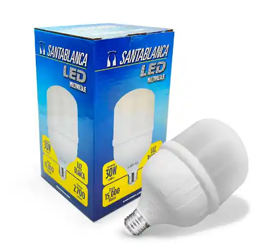  Bombillo Led  Santa Blanca  T7 De 30W Multivolt Luz Blanca 