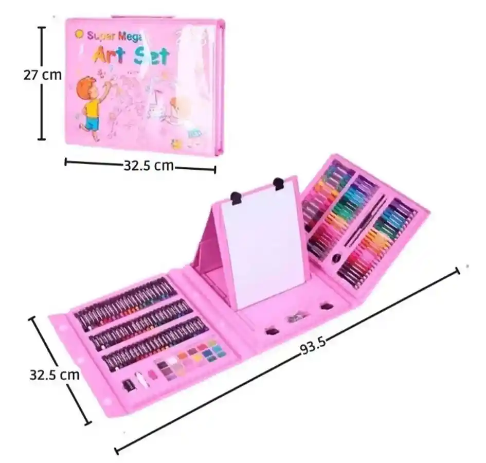 Kit De Pintura Para Niños De 208 Pcs Set De Arte Rosa