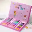 Kit De Pintura Para Niños De 208 Pcs Set De Arte Rosa