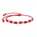 Pulsera 7 Nudos Hilo Rojo Plata Italiana 925 De 4mm