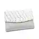 Billetera Plateada Para Dama Cuero Autentico