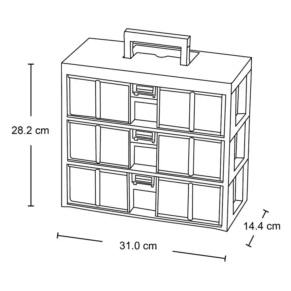 Organzador Modular Gavetas 3x80 Milimetros Negro