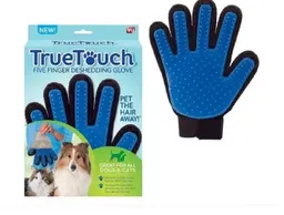 Guante Quitapelos Truetouch Para Perros Y Gatos Color Celeste