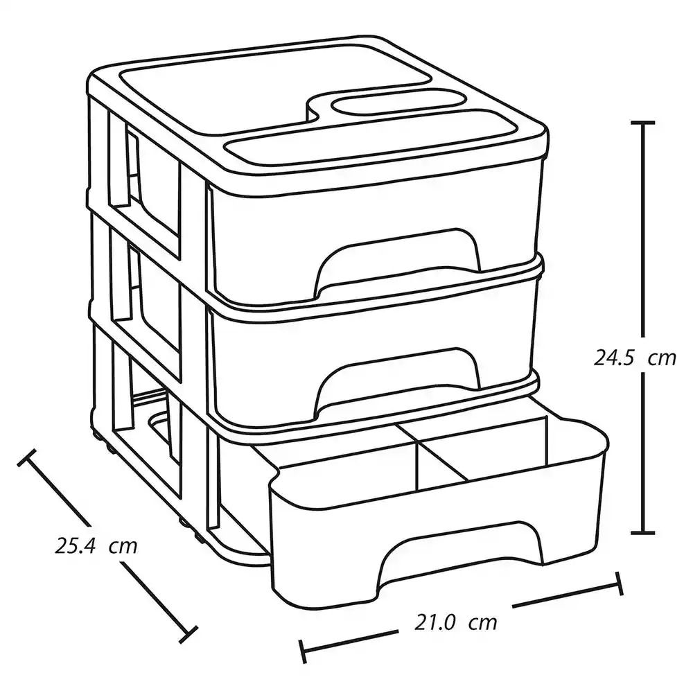 Pequeño Con 3 Gavetas Blanco