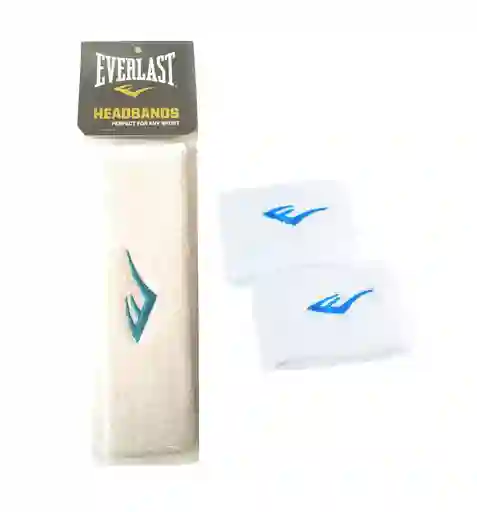 Balaca + Muñequera Everlast Tenis Baloncesto Para Sudor - Blanco
