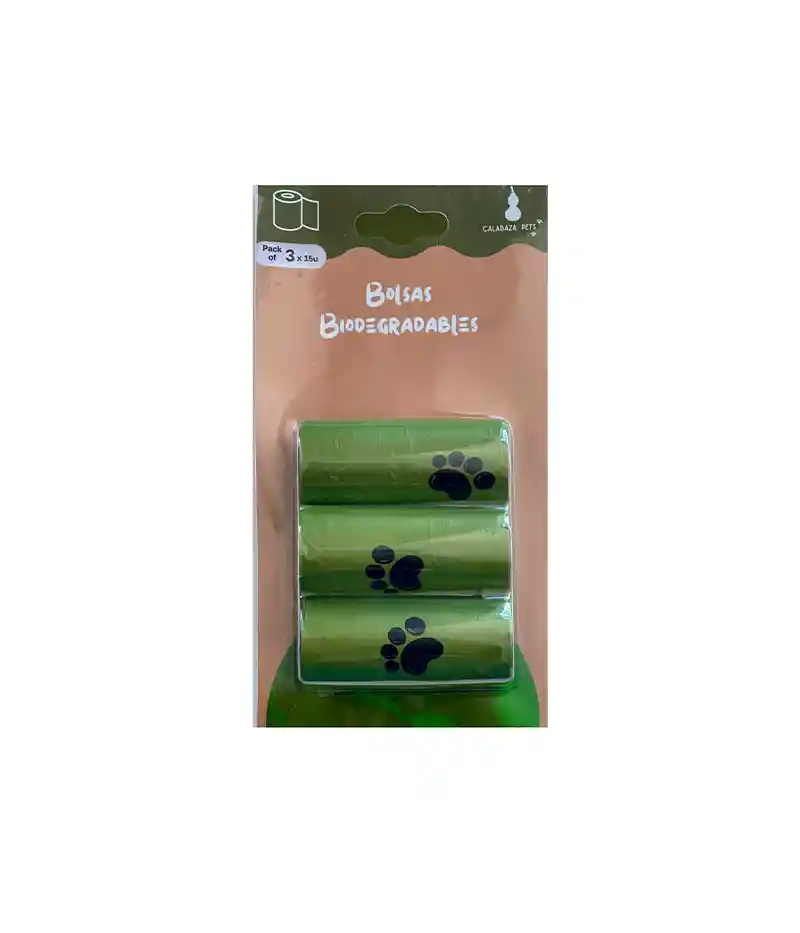 Bolsas Para Perros Biodegradables X 3 Rollos 45 Uds