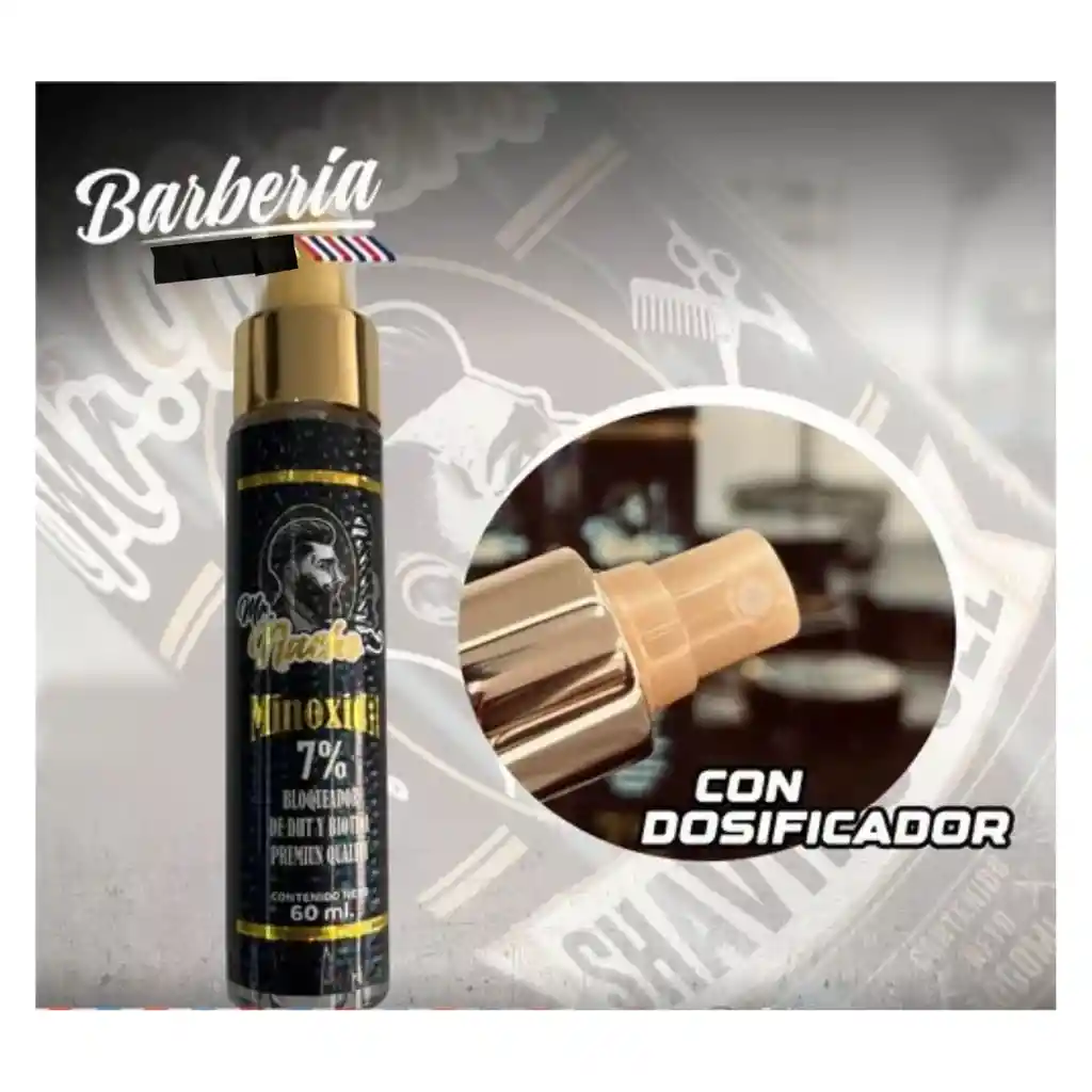 Tónico Minoxidil Al 7% Crecimiento Para Barba