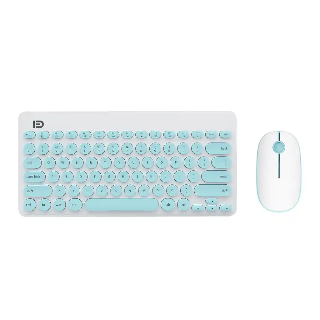 Combo Teclado Y Mouse Inalambrico | Celeste | Fd-ik6620 | Teclas Popkeys