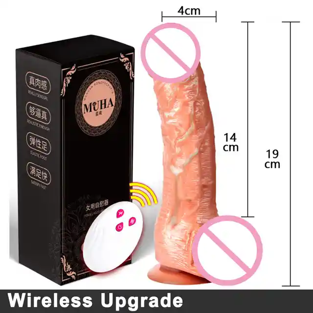 Vibrador Realista Rotación Control Remoto