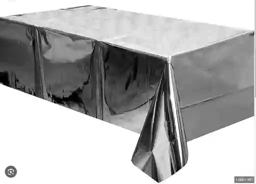 Mantel Para Fiesta Plateado Metalizado