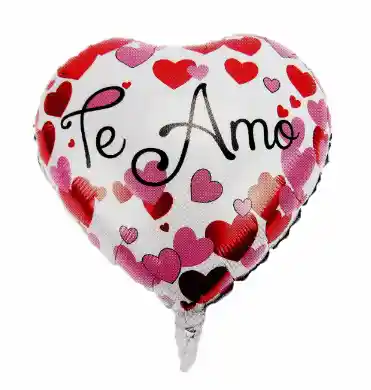 Globo Metalizado Corazón Blanco Te Amo 18"