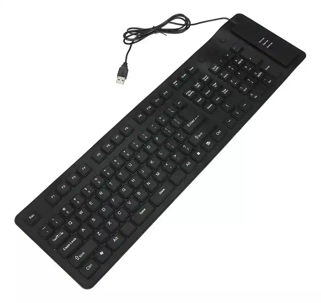 Teclado Flexible Portátil Usb Resistente Polvo Agua Plegable