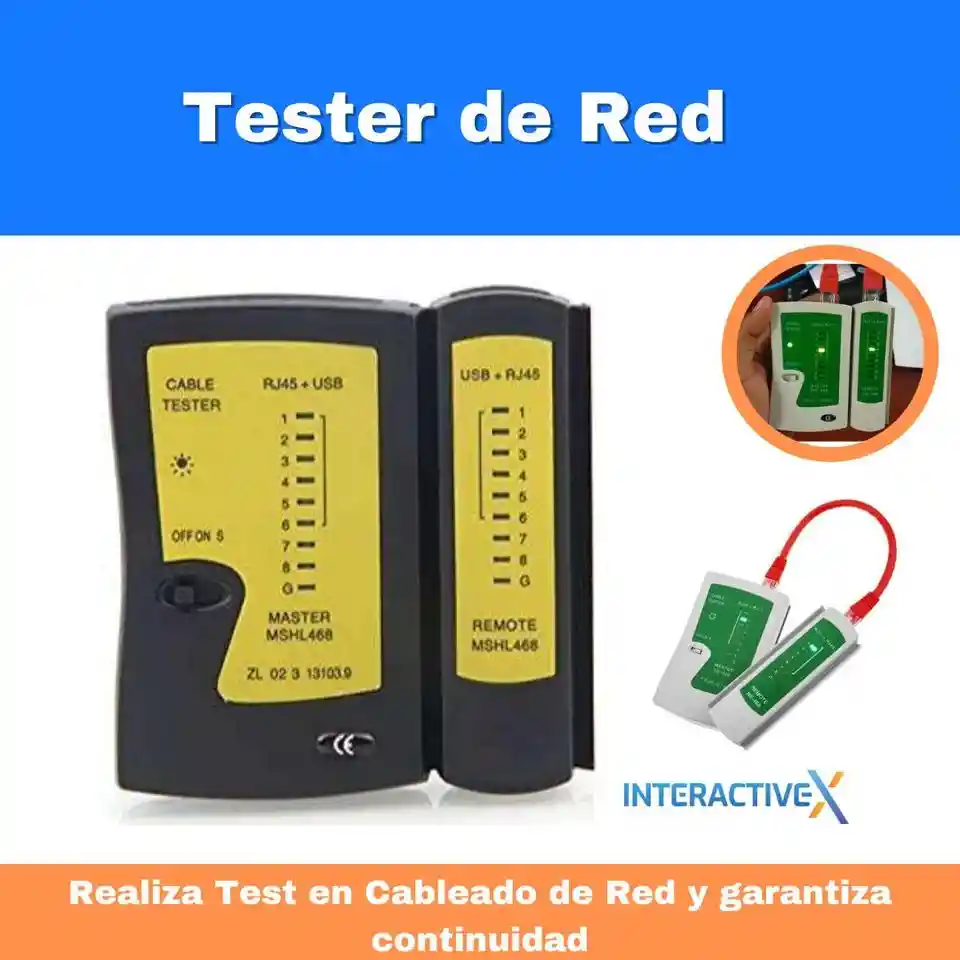 Tester Probador De Red Rj45 Y Rj11 / Cable De Red Probador / Cable Utp