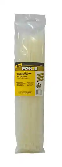 Amarre Plastico Transparente (100 Und) De 3,6x300mm Forte