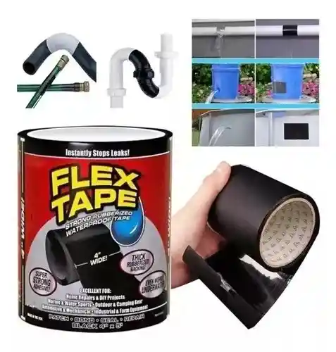 Cinta Sellante Negra 4-pulg X 1.52mt Flex Tape