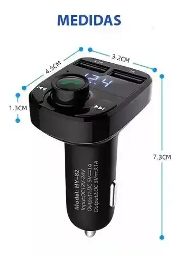 Transmisor Fm Para Carro Bluetooth X8 Modulador Fm Usb Carga