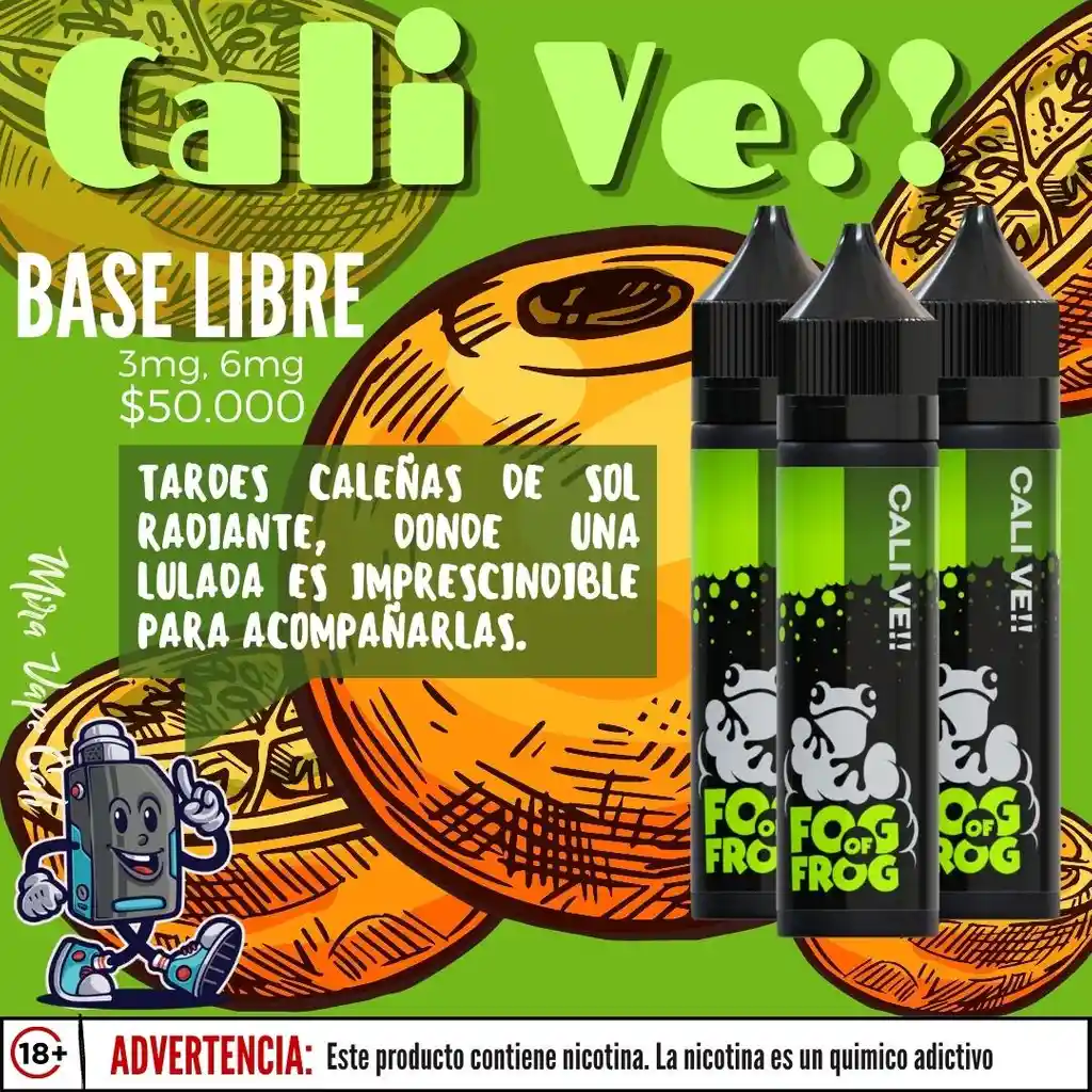 Fog Of Frogs - Cali Ve (lulada) E-liquid, Base Libre 3mg