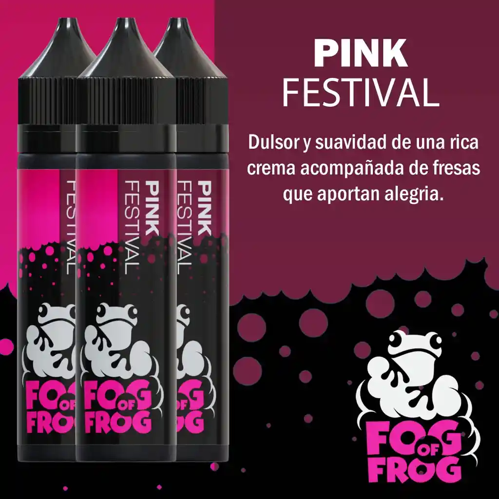 Fog Of Frogs - Pink Festival (fresas Con Crema) E-liquid, Base Libre 6mg