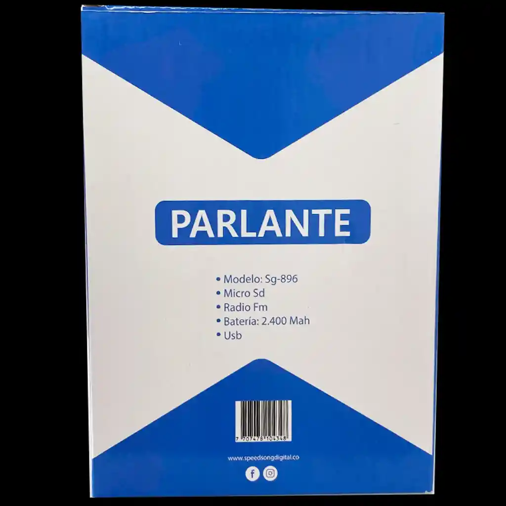 Parlante / Speaker Bluetooth Speed Song Sg 896