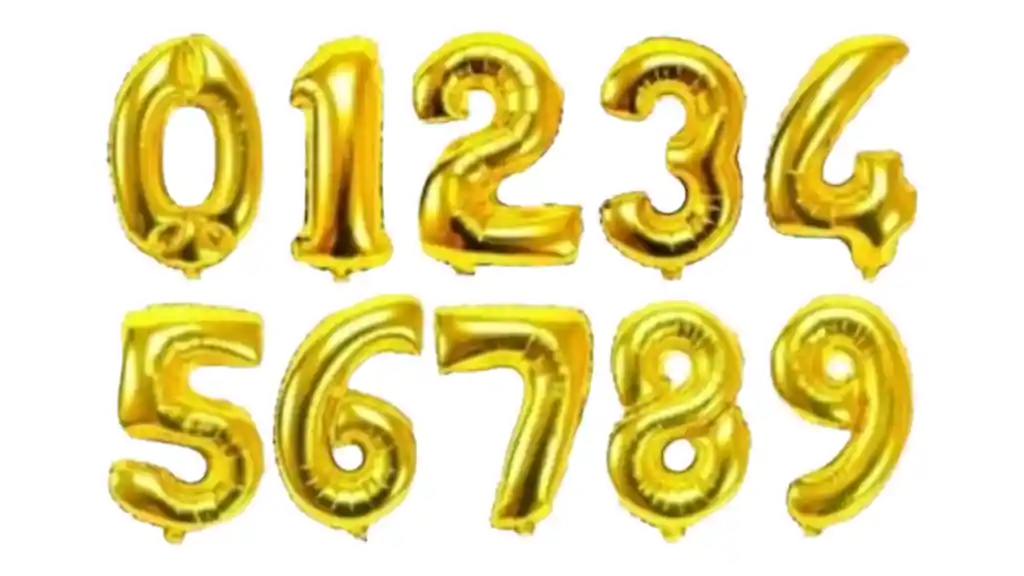 Globos Metalizados Numeros Dorados 81 Cms/x Unidad